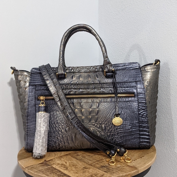 Brahmin Handbags - Like New! Brahmin Anna gunmetal satchel